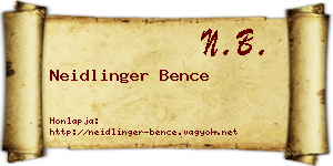 Neidlinger Bence névjegykártya